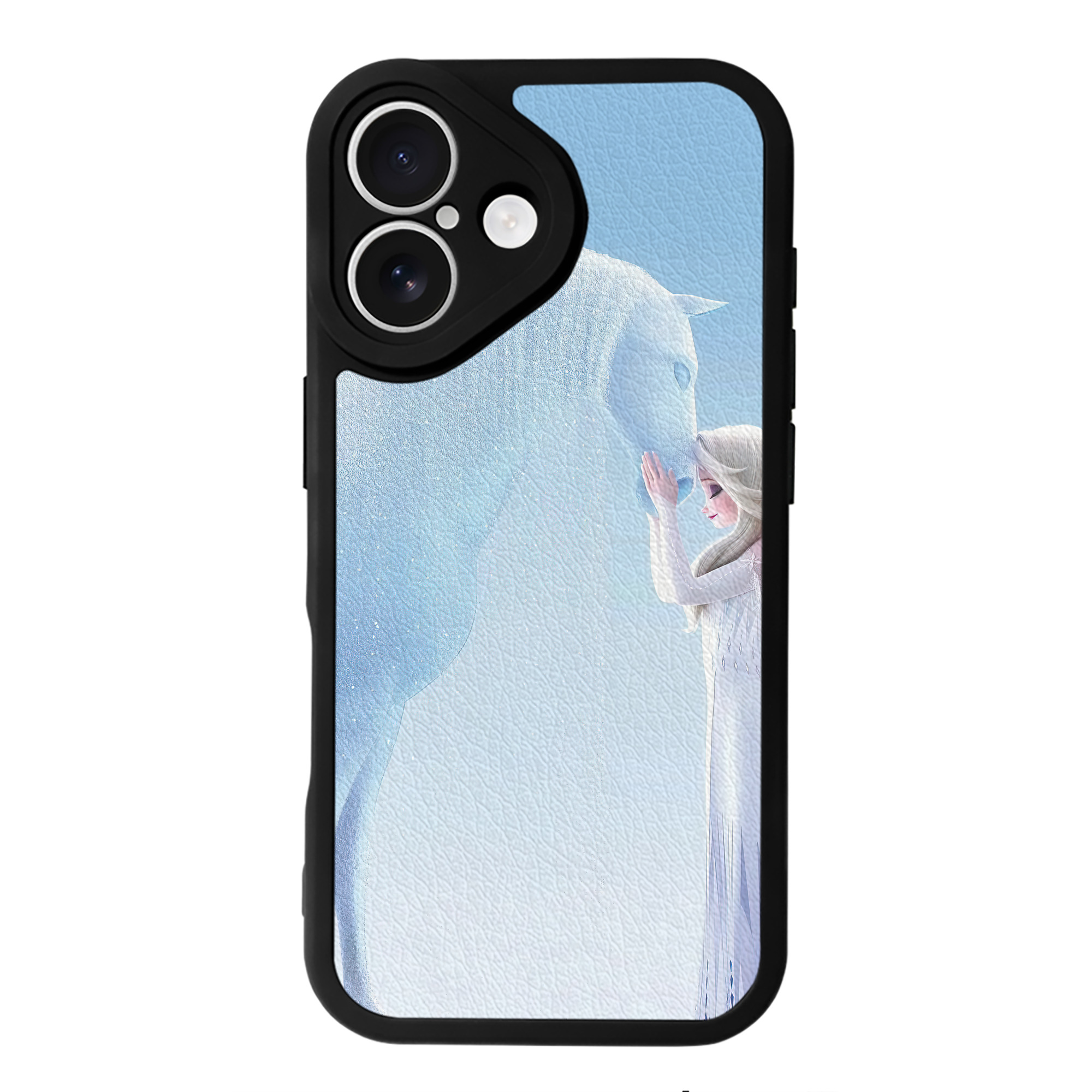 （画像用） アナと雪の女王 アンナ エルサ Frozen Anna Elsa 【iPhone 16シリーズ対応】シリコンスマホケース（レザー調） 材質：シリコン